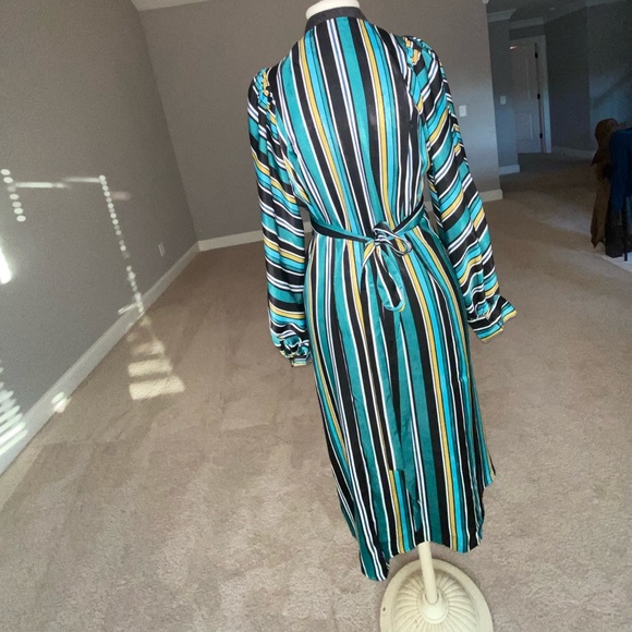 Striped Multicolored By Together Wrap Dress. Sz M - Picture 2 of 3